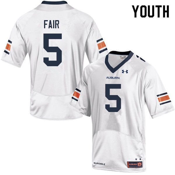 Youth Auburn Tigers #5 Jay Fair White 2022 College Stitched Football Jersey